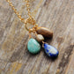 Handmade Jasper, Lapis Lazuli and Amazonite Teardrop Pendant Necklace