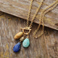 Handmade Jasper, Lapis Lazuli and Amazonite Teardrop Pendant Necklace