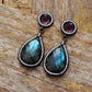 Handmade Labradorite Black Dangle Earrings