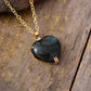 Handmade Labradorite Heart Shaped Gold-Plated Necklace