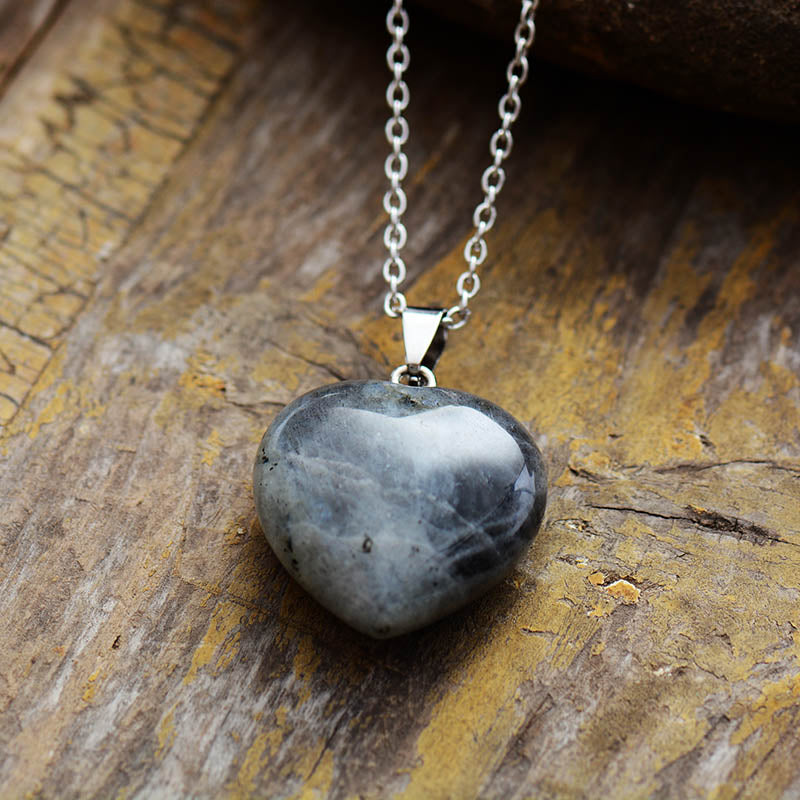 Handmade Labradorite Heart Shaped Necklace