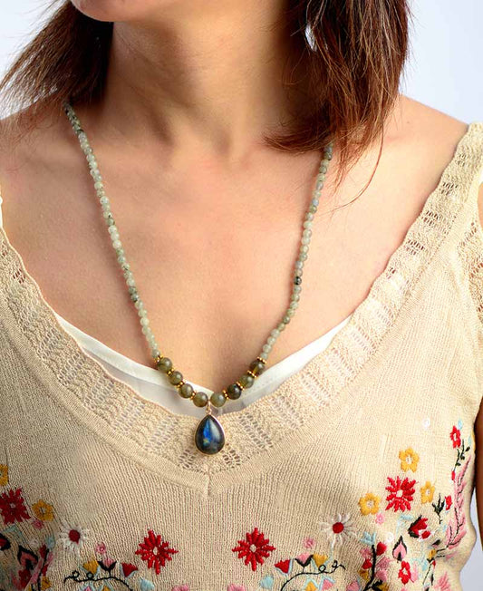 Handmade Labradorite Pendant Necklace/Bracelet