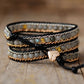 Handmade Labradorite and Metal Chain Wrap Bracelet