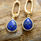 Handmade Lapis Lazuli Elegant Hoop Dangle Earrings