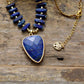 Handmade Lapis Lazuli Pendant Beaded Necklace