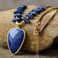 Handmade Lapis Lazuli Pendant Beaded Necklace