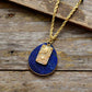 Handmade Lapis Lazuli Teardrop and Agate Pendant Necklace