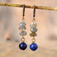 Handmade Lapis Lazuli and Labradorite Dangle Earrings
