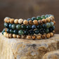 Handmade Moss Agate and Picture Jasper 108 beaded Mala