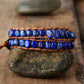 Handmade Natural Lapis Lazuli Beaded Bracelet x 2 Wrap