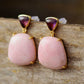 Handmade Pink Jasper Bold Stud Earrings