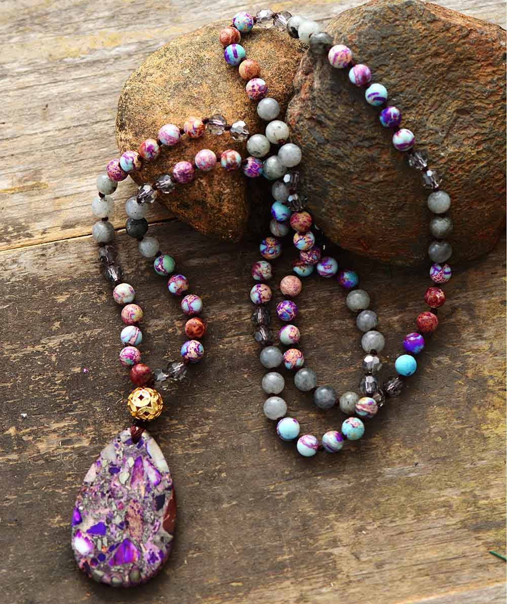 Handmade Purple Imperial Jasper Pendant Necklace