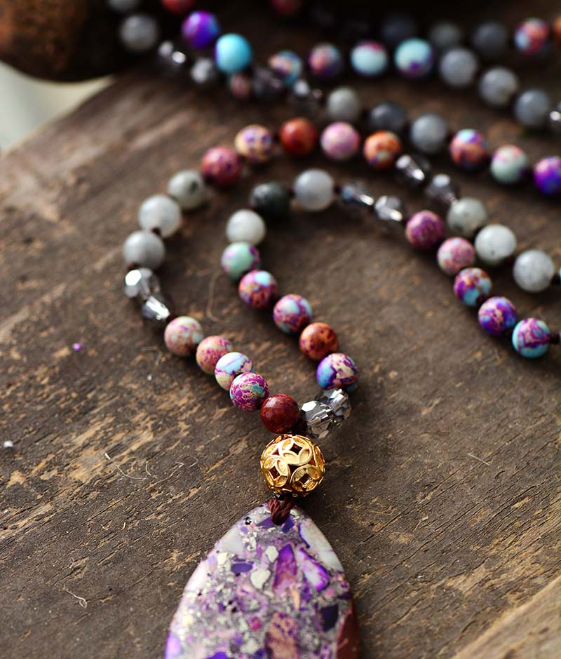 Handmade Purple Imperial Jasper Pendant Necklace