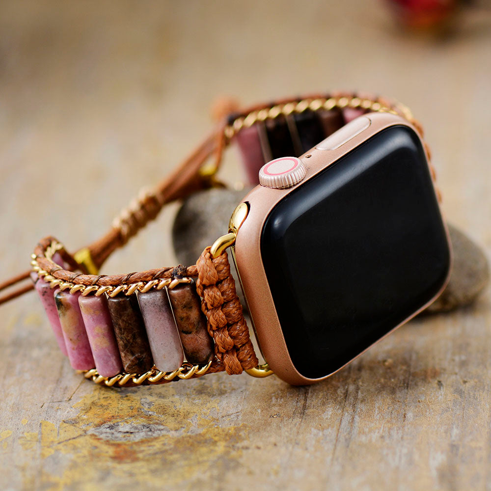 Handmade Rhodonite Apple Watch Bracelet
