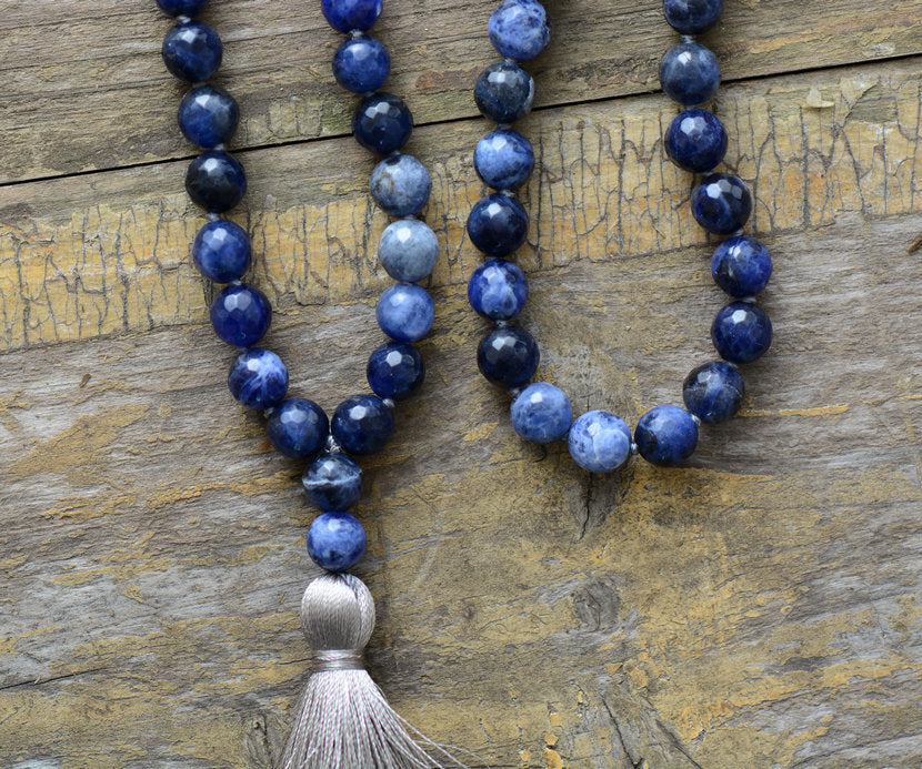 Handmade Sodalite Mala with 108 8MM Beads