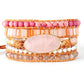 Handmade Sunstone, Rhodonite and Rose Quartz Wrap Bracelet