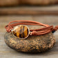 Handmade Tigers Eye Leather Wrap Bracelet
