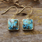 Handmade Turquoise Square Dangle Earrings