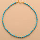 Handmade Turquoise and Gold Bead Boho Choker Necklace