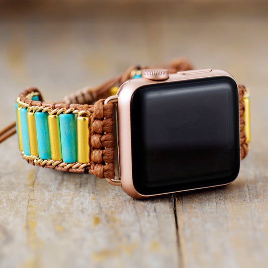 Handmade Turquoise and Metal Apple Watch Straps
