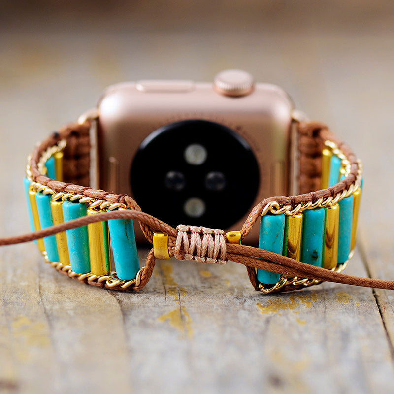 Handmade Turquoise and Metal Apple Watch Straps