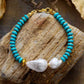 Handmade Turquoise and Pearl Bracelet