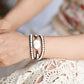 Handmade Natural Howlite Leather Wrap and Beaded Cord Bracelet 19.7 inches + 3 closures