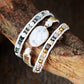 Handmade Natural Howlite & Jasper Leather Wrap Bracelet 19.7 inches + 3 closures