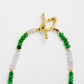 MantraChakra White Jade and Green Jade Beaded Necklace