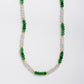 MantraChakra White Jade and Green Jade Beaded Necklace
