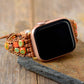 Handmade Orange Dyed Imperial Jasper Apple Watch Straps with Vegan Rope