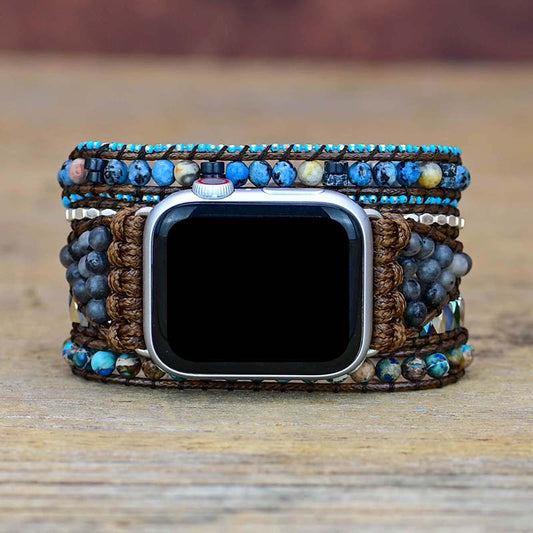 Handmade Jasper, Agate, Hematite and Labradorite Apple Watch Bracelet