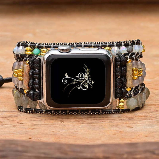 Handmade Labradorite, Amazonite and Hematite Apple Watch Bracelet