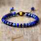 Handmade Luxury Lapis Lazuli and Gold Plated Charm Bracelet
