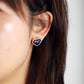 Handmade Lapis Lazuli & Crystal Heart Shaped Earrings