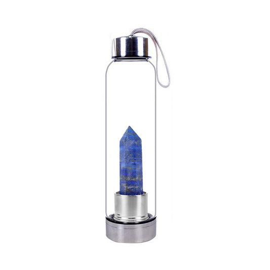 Crystal Infused Water Bottle with Natural Lapis Lazuli - Stay Hydrated 💧