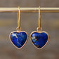Handmade Lapis Lazuli Heart Shaped Dangle Earrings
