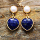 Handmade Lapis Lazuli Heart Shaped Stud Earrings
