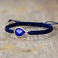 Handmade Lapis Lazuli Stone Braided String Bracelet - 6.7 Inches + Adjustable