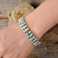 Handmade Matt Turquoise and Silver Beads weave Bracelet