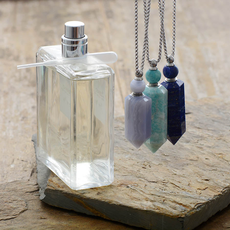 Handmade Natural Amazonite Perfume Bottle Necklace