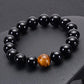 Natural Black Onyx with Tiger Eye Stone Beads Bracelet