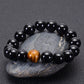 Natural Black Onyx with Tiger Eye Stone Beads Bracelet