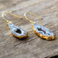 Handmade Natural Druzy and Gold Earrings