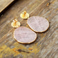 Handmade Natural Rose Quartz Drop Dangle Earrings