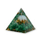 Orgone Energy Resin Pyramid with Opal Lotus Clear Quartz Sphere and Aventurine Base