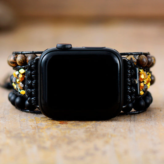 Handmade Onyx and Jasper Apple Watch Straps 38-45MM Plate