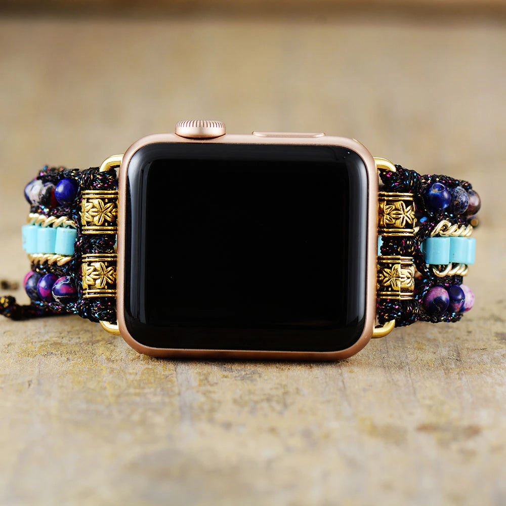Handmade Imperial Jasper and Turquoise Apple Watch Bracelet