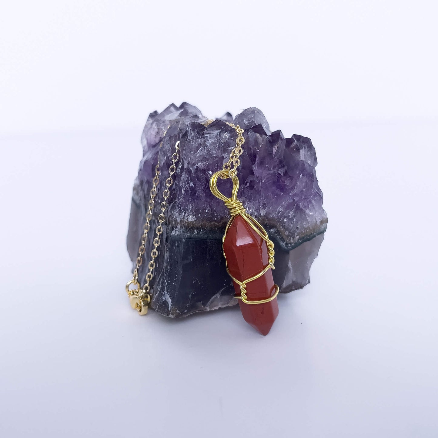 Red Jasper Natural Healing Stone Pendant Necklace