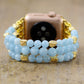 Handmade Aquamarine Beaded Apple Watch Bracelet